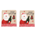 thumbnail image 2 of Christmas Chair Covers Set of 2, Cute Cartoon Snowman Santa Claus Xmas Holiday Party Chair Back Cover, Kitchen Dining Chair Slipcovers Sets for Holiday Festival Party Decor, 2 of 9