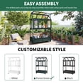 thumbnail image 3 of Yoneston Garden Wood Portable Cold Frame with Movable Wheels Mini Greenhouse with Openable Roof and Storage Box, Forest Green, 3 of 7