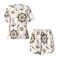 thumbnail image 4 of Naloa Anchor with Rope Women's Short-Sleeved Pajama Set, Loungewear, Summer pajamas, Breathable Cozy - Small, 4 of 9