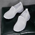 thumbnail image 4 of Women's Mesh Slip On Walking Shoes Breathable Non Slip Summer Wedge Loafers Comfortable Sneakers with Arch Support White Size 8, 4 of 6