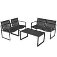 thumbnail image 1 of Patiojoy 4 PCS Patio Furniture Sofa Set Loveseat Coffee Table for Backyard Balcony & Poolside, 1 of 8
