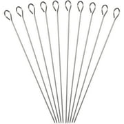 Chainplus 10 Pack Kabob Skewers for Grilling - BBQ Grill Grilling Accessories, Stainless Steel