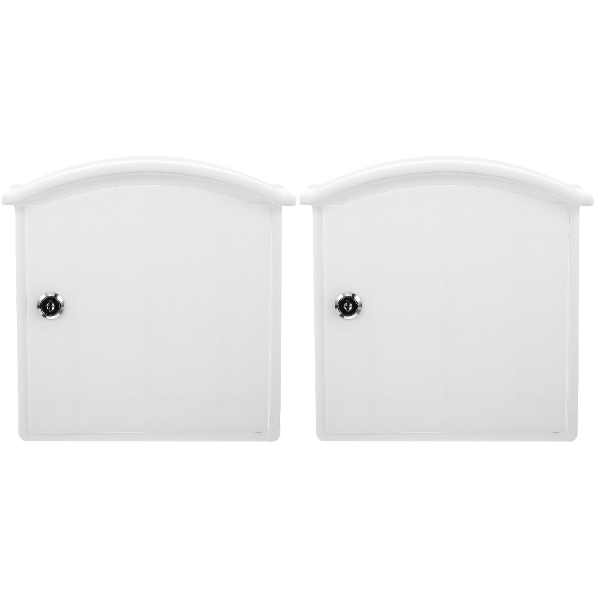 Hemoton 2-Pack Lockable Plastic Box with Key, Wall-Mountable Home Hanging Storage Case