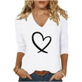 thumbnail image 2 of Perfectbot 3/4 Sleeve T-Shirts for Women V Neck Tunic Dressy Casual Blouses Fashion Tops Tees, 2 of 3
