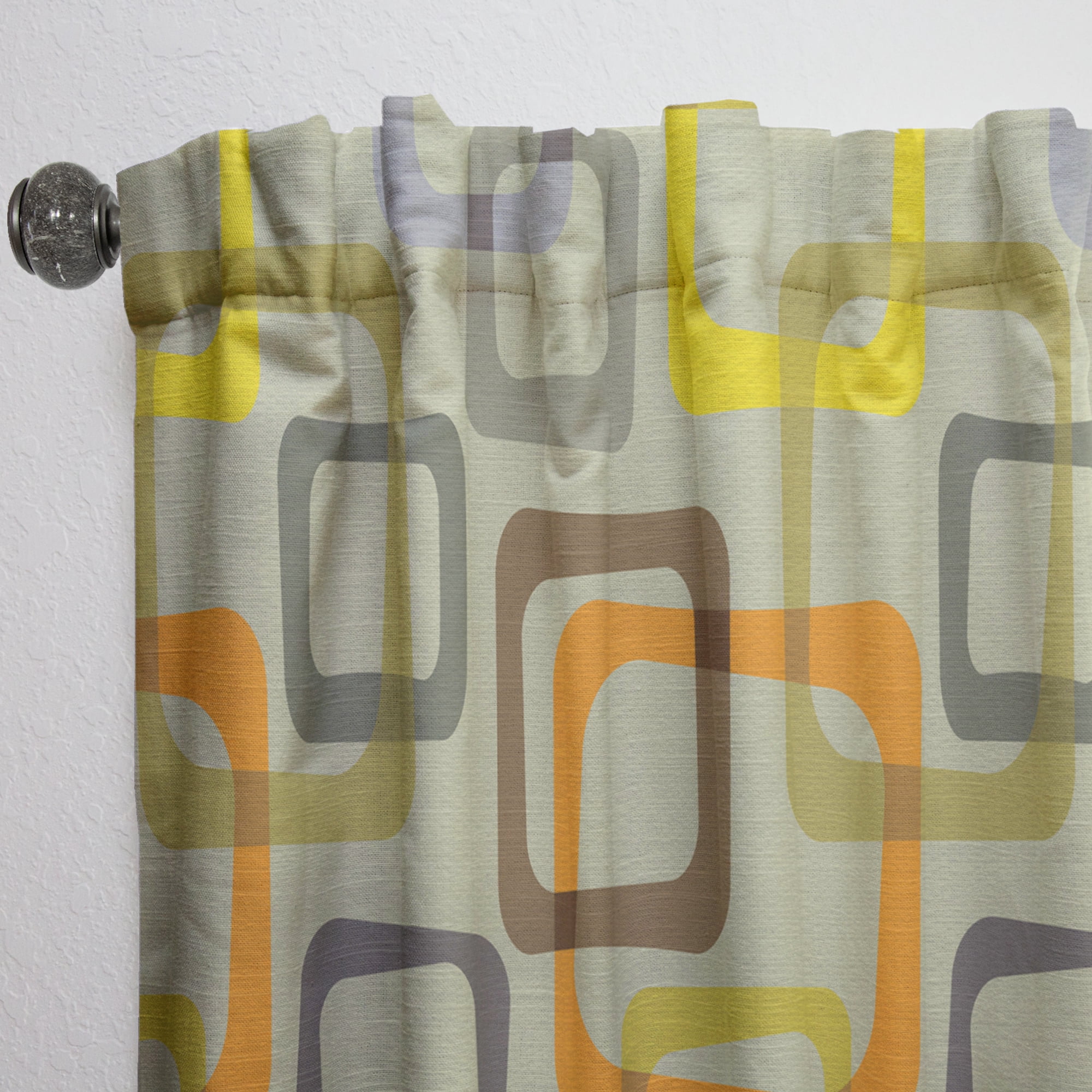 Designart 'Square Retro Design VII' Mid-Century Modern Curtain Panel