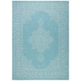 thumbnail image 4 of SAFAVIEH Courtyard Delbet Distressed Medallion Indoor/Outdoor Area Rug, 6'7" x 6'7" Square, Aqua/Grey, 4 of 10