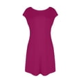 thumbnail image 4 of Women's Sexy Low Back Mini Dress Short Sleeve Crew Neck A-Line Graduation Sundress, 4 of 6
