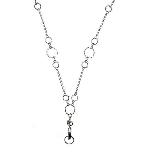 Looks Like Jewelry Women's Stainless Steel Chain Fashion Necklace Lanyard, Adjustable Length from 36 inches to 24 inches Long. Badge ID Holder, Strong and Beautiful. (Non Breakaway (Stronger))