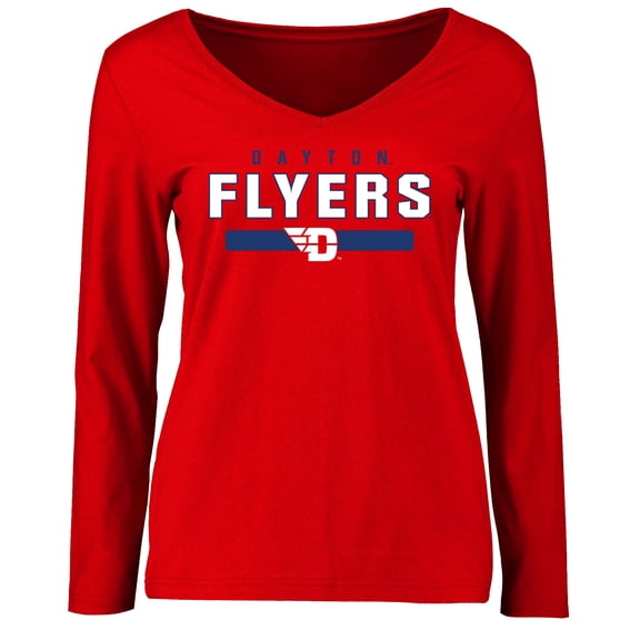 Women's Red Dayton Flyers Team Strong Long Sleeve T-Shirt