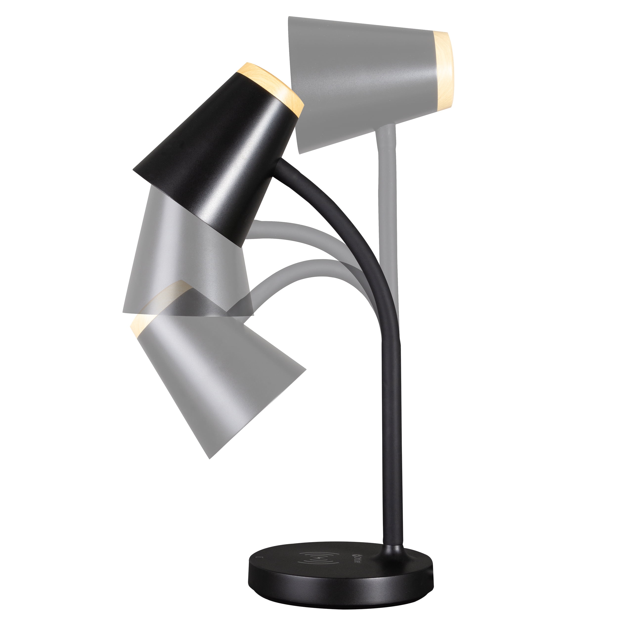 Gleam LED Desk Lamp w/ Wireless Charging, ClearSun, Black, Retail