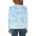 thumbnail image 4 of Abcomgle Long Sleeve T Shirts for Girls 10-12 Trendy Daisy Flower Print Crewneck Shirts for Kids Girls Fall Basic Girls Tops Trendy Girls Sweatshirts 6-7 Years,Sky Blue, 4 of 6