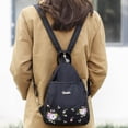 thumbnail image 6 of Backpacks for Women Print Mini Backpack Lightweight Casual Travel School Shoulder Bag Black One Size, 6 of 8