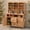Natural Wood, variant on Sailvan 45.3" Solid Fir Wood Patio Kitchen Island & Potting Bench with Storage Hutch,Cabinets and Hooks Outdoor Garden Prep Station Gray