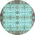 thumbnail image 1 of Ahgly Company Indoor Round Abstract Light Blue Modern Area Rugs, 6' Round, 1 of 4