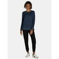 thumbnail image 3 of Time and Tru Women's Hacci Knit Pullover with Long-Sleeves, Single and 2-Pack, Sizes XS - XXL, 3 of 5