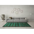thumbnail image 3 of Ahgly Company Machine Washable Indoor Rectangle Abstract Turquoise Blue Modern Area Rugs, 8' x 12', 3 of 4