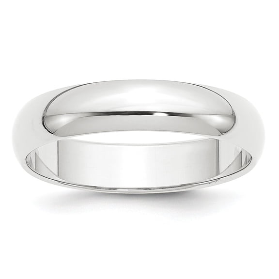 950 White Platinum Ring Band Wedding Standard Half Round