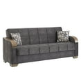 thumbnail image 2 of Ottomanson 88" Convertible Sofa Couch for Living Room, Suede Modern Sofa Bed with Storage, Gray, 2 of 5