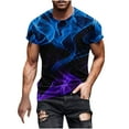 thumbnail image 2 of Qertyioot Hommes Été Col Rond Imprimé Casual Manches Courtes Col Rond Top/chemise, 2 of 5