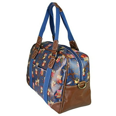 Miss Lulu Ladies Print Oilcloth Hand Shoulder Travel Overnight Weekend (Best Leather Overnight Bag)