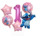thumbnail image 4 of Globos de aluminio con forma de Lilo y Stitch de Disney en azul y rosa, juego de globos con números de 32 pulgadas, decoraciones para fiestas de cumpleaños de niños, juguetes de regalo para baby showe, 4 of 5
