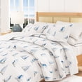 thumbnail image 6 of Coastal Quilt Set - Lightweight, Soft, All-Season - 3-Piece Reversible Bedding Set (King / California King, Blue Watercolor Sailboats), 6 of 6