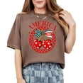thumbnail image 3 of Trendy America Shirt for Women & Teens Patriotic Stars and Stripes Cherry Bow Tee Espresso Shirt Adult Large, 3 of 4