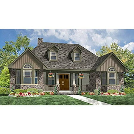 TheHouseDesigners-8338 Cottage House Plan with Slab Foundation (5 Printed Sets)