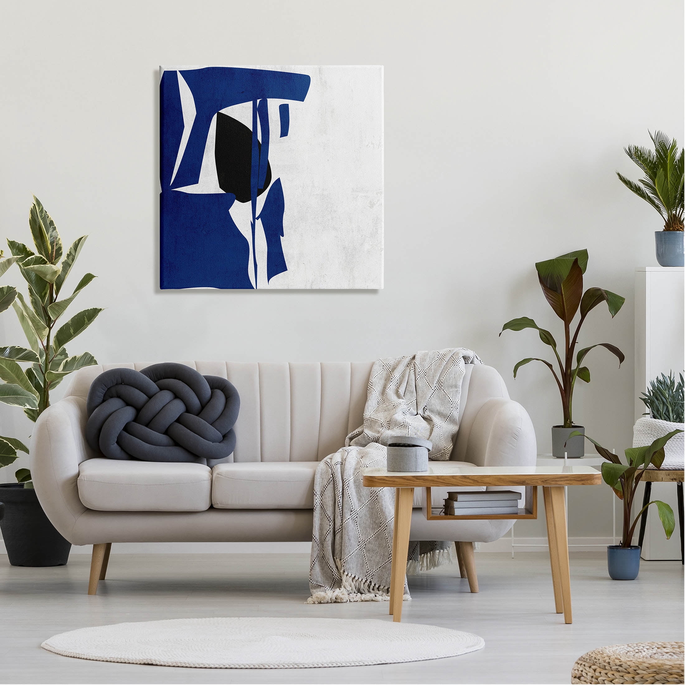 Stupell Industries Modern Blue Cutout Shapes Graphic Art Gallery Wrapped Canvas Print Wall Art, Design by Melissa Wang