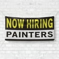 thumbnail image 4 of Now Hiring Painters 13 oz Heavy Duty Vinyl Banner Painter Jobs Available Work Help Wanted Sign for Business Advertising Indoor/Outdoor Single-Sided with Metal Grommets (3x5 ft, Bk & Wh & Ye), 4 of 6
