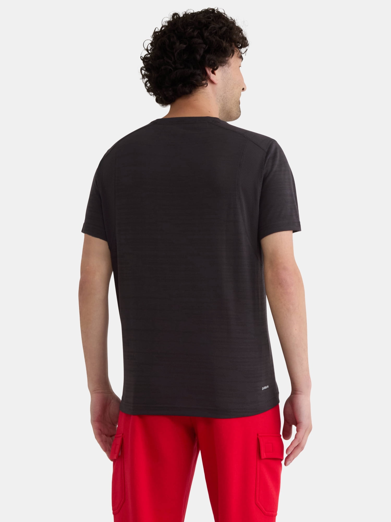 Athletic Works Men's and Big Men's Jacquard Short Sleeve Workout Shirt, Sizes S-3XL