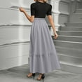 thumbnail image 4 of UoCefik Casual Summer Dresses For Women 2025 Floral Short Sleeve Long Maxi Dress Tie Belted Flowy Ruffle Hem Cocktail Elegant Wedding Guest Dresses Gray L, 4 of 4