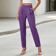 thumbnail image 6 of Hilenly Pull On Dress Pants for Women High Waisted Stretchy Work Pants Tapered Travel Golf Pants Office Slacks with Pockets, 6 of 8