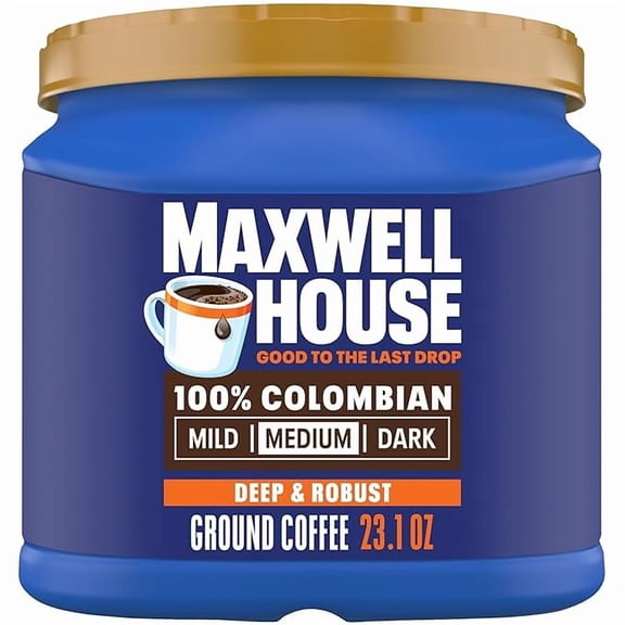 1x Maxwell House 23.1oz Ground Coffee Medium 100% Colombian Roast