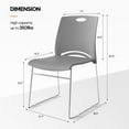 thumbnail image 2 of VINGLI Stacking Chairs Set of 5 Stackable Office Chairs with Metal Sled Base, Ergonomic Plastic Seat, Stacking Chairs for Waiting Room Break Room Banquet Guest, Black, 2 of 6