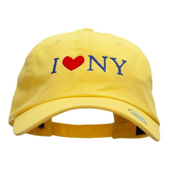 I Heart NY Embroidered Washed Cap - Yellow OSFM