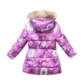 thumbnail image 5 of Esaierr Kids Baby Boys Girls Winter Warm Outwear Cartoon Printed Hood Autumn Winter Warm Long Jacket 3-12Y Toddler Mid-Length Thicken Cotton Coat, 5 of 8