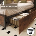thumbnail image 7 of Lifezone Twin Size Bed Frame with 2-Tier Bookcase Headboard Platform Bed with Charging Station & LED, 4 Storage Drawers, Metal Support, No Box Spring Needed, Noise Free, Brown, 7 of 7