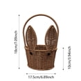 thumbnail image 2 of Bunny Easter Basket, Handwoven Woven Storage Basket with Handle, Rabbit Shaped Basket for Baby Shower Favors, Nursery Organizer & Picnic Decor, 2 of 5