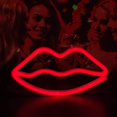 thumbnail image 5 of Letreros de luz de neón de labios Luz de pared de neón con batería o lámpara que funciona con USB que se iluminan para el hogar, la habitación de los niños, el bar, la fiesta festiva, la decoración de Feliz Sencillez, 5 of 5
