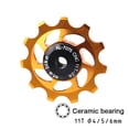 thumbnail image 1 of 11T Ceramic Bearing Wheel Pulley Bicycle Road Bike Rear Derailleur Golden, 1 of 5