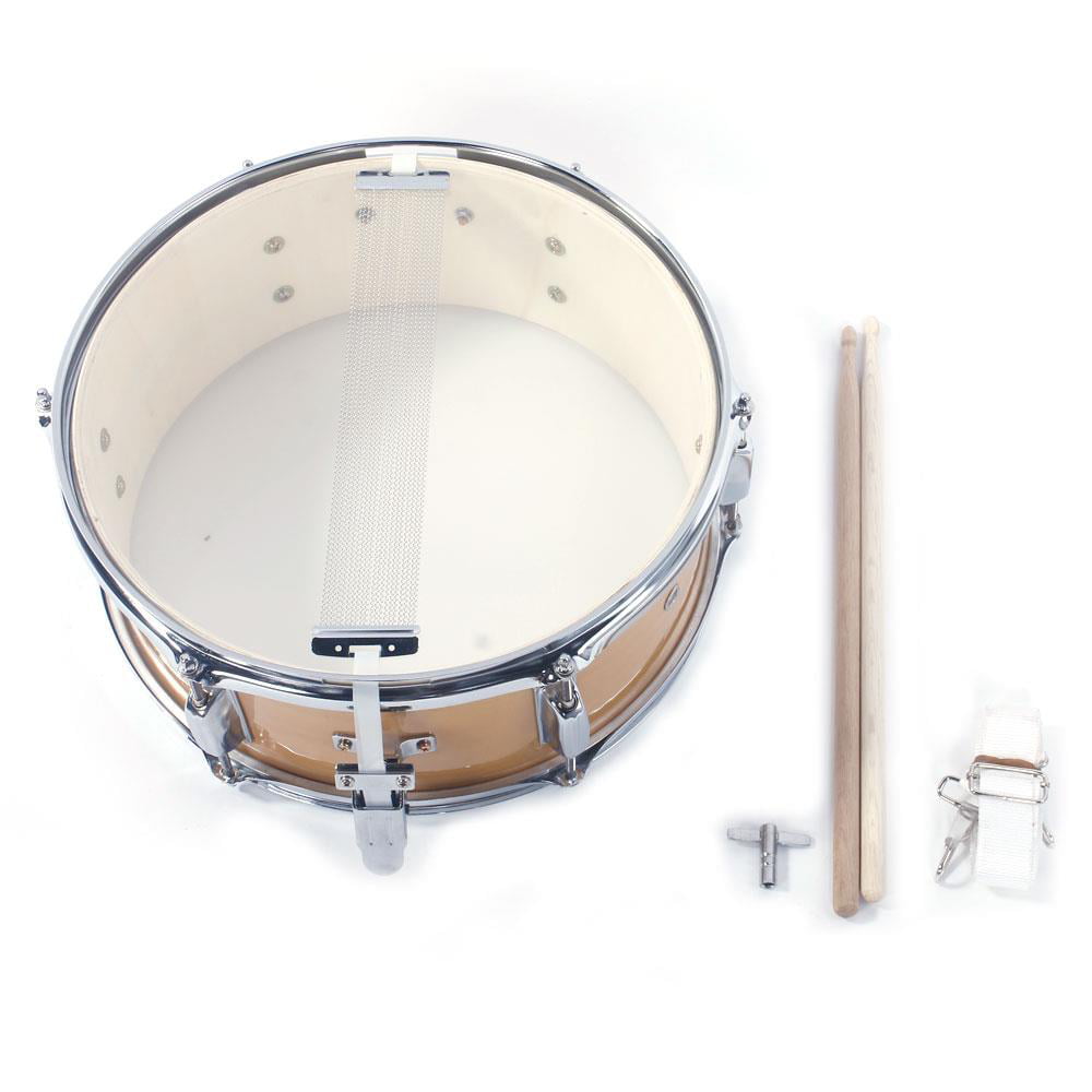 13x3.5 Inch Professional Snare Drum Drumsticks Drum Key Strap Set Black 