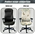 thumbnail image 4 of ZIATUBLES Universal Desk Office Chair Cover Machine Washable Computer Rotating Chair Slipcover Stylish Home Furniture Protector Cover for High Back Chair Seat Backrest, S, Daisy Floral Butterfly, 4 of 7