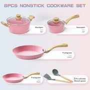 Innerwell Non Stick Granite Induction Cookware Set, 8 Pcs, Stay Cool Bakelite Handles