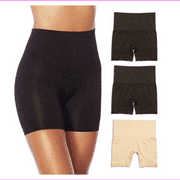 Yummie Seamless Women's Elasticized leg Shaping Short 2 pack L/Black/Beige