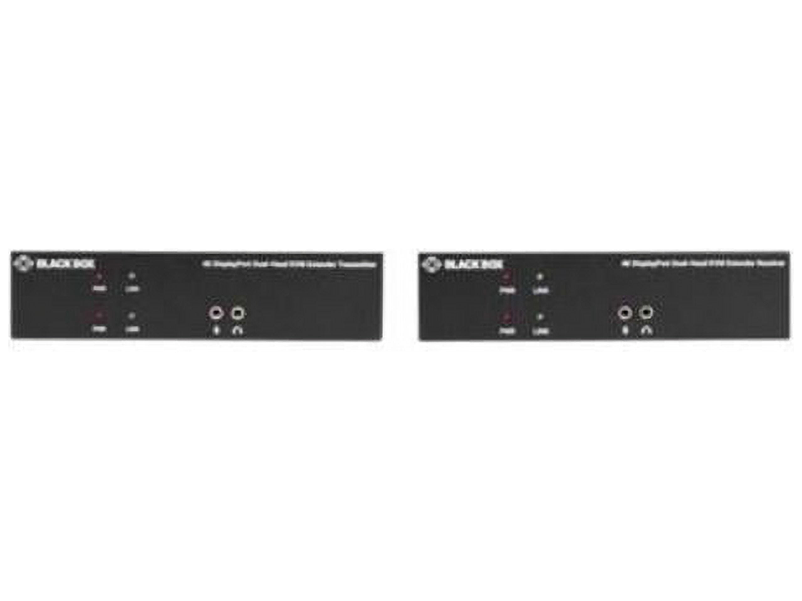 Black Box KVX Series KVXLCDPF-200 KVM Extender over Fiber - 4K, Dual-Head, DisplayPort, USB 2.0, Serial, Audio, Local Video