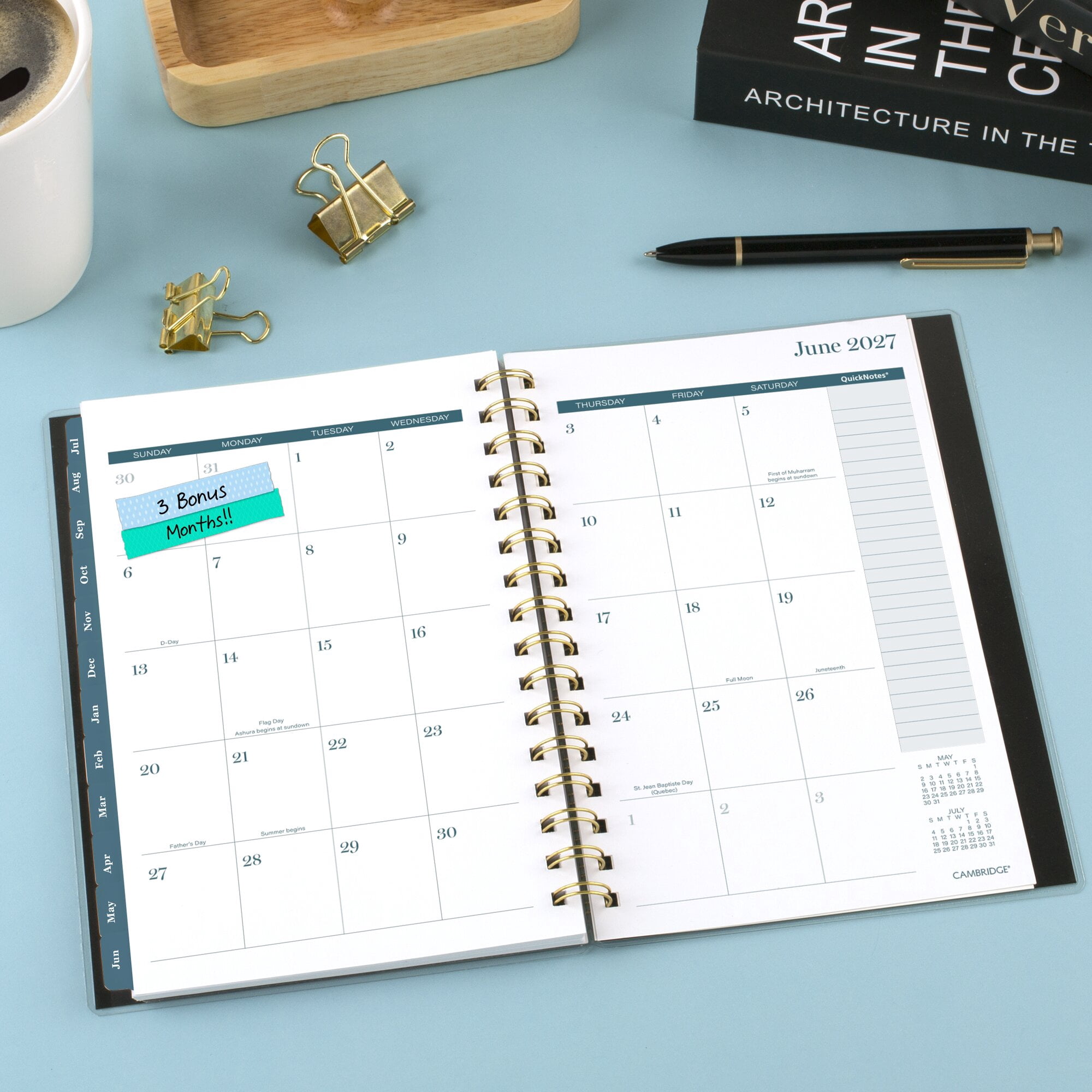 Mead Cambridge Tundra Academic 2026-2027 Weekly Monthly Planner Small 5 12 x 8