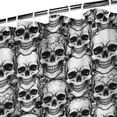 thumbnail image 3 of Black White Skull Stack Pattern Shower Curtain 72"x72" ,Bathroom Decorative Shower Curtains Set with 12 Hooks,Modern Waterproof Washable Shower Curtain, 3 of 6