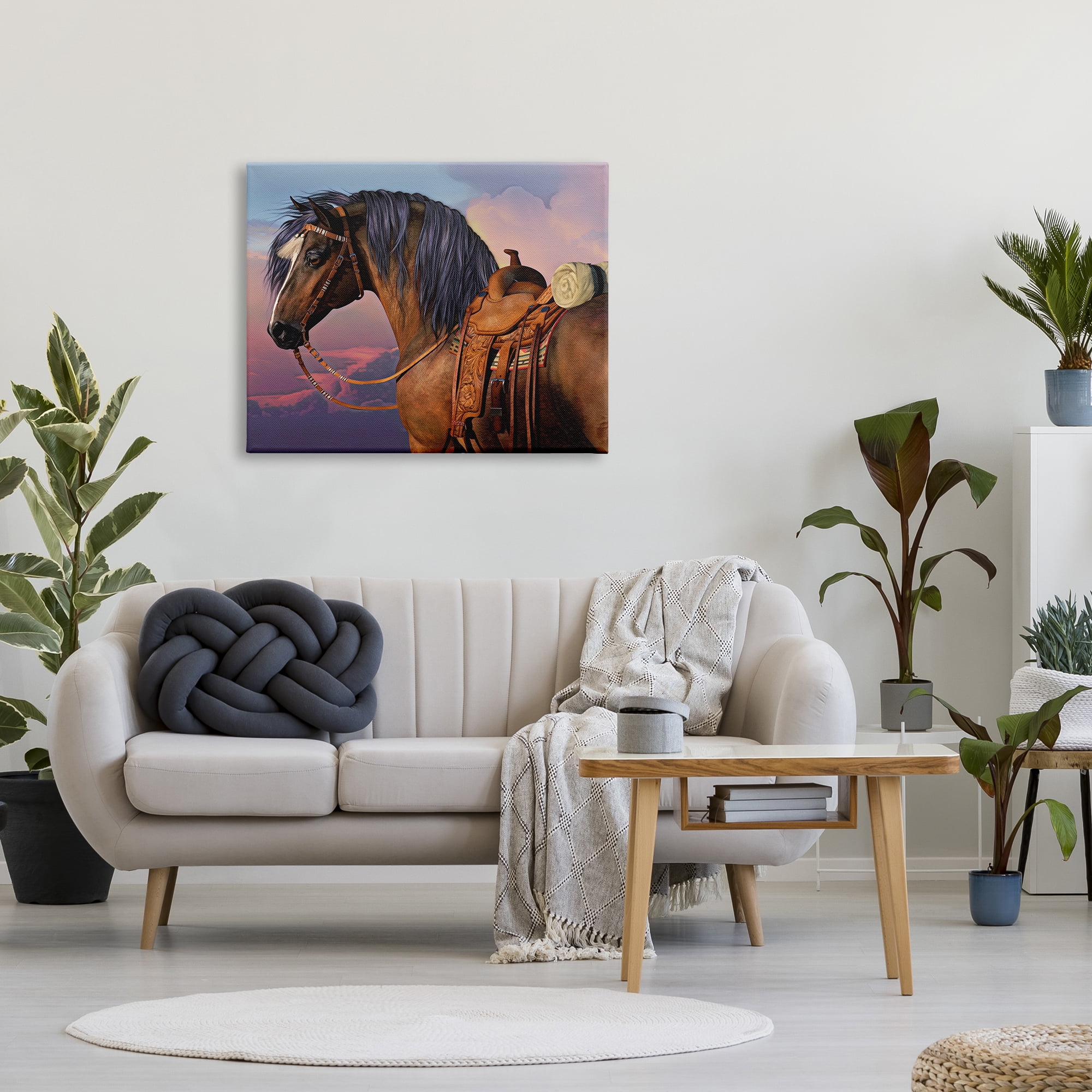 Stupell Industries Cowboy's Pride Horse & Saddle Animals & Insects Painting Gallery Wrapped Canvas Art Print Wall Art, 40 x 30