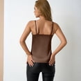 thumbnail image 5 of Womens Cowl Neck Dressy Silk Tank Tops Party Satin Camisole Sleeveless Blouses Brown 2XL, 5 of 8